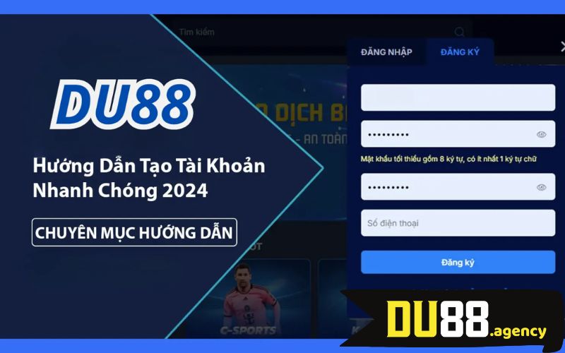 đăng ký, đăng nhập DU88